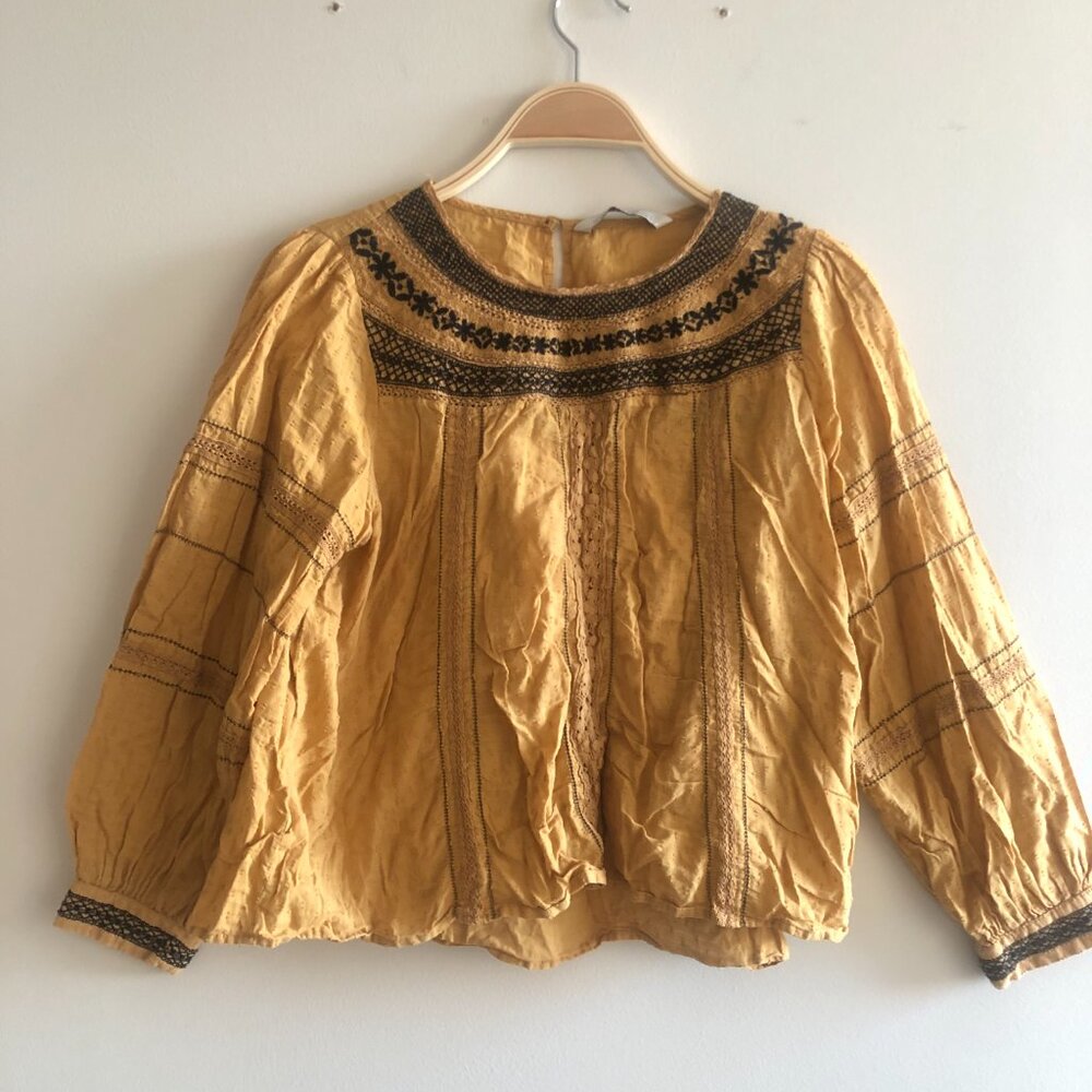 ZARA COTTON LACE BLOUSE SZ M